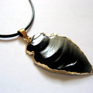 colier obsidian 52591 - bijuterii - coliere - coliere cu pandative - Artynos.ro