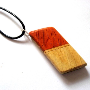 pandantiv lemn artar canadian , ,purple wood. si padauk 52677 - bijuterii - coliere - pandative - Artynos.ro