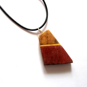 pandantiv lemn padauk , ,purple wood.nuc si wenge 52660 - bijuterii - coliere - pandative - Artynos.ro