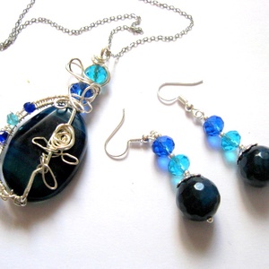 set bijuterii cu agate 52756 - bijuterii - seturi de bijuterii - Artynos.ro