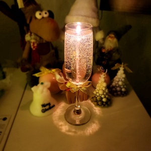 Lumânare Șampanie �din gel transparent de vanilie - pentru momente de neuitat. - casă & stil de viață - lumânări, parfumuri, arome - felinar cu lumânare - Artynos.ro