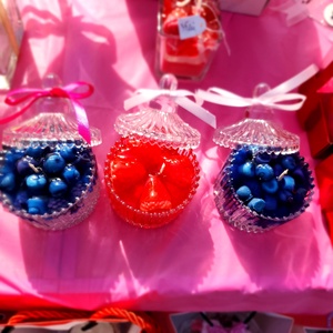 Mini Bomboniera cu Căpșuni si Zmeura si/sau Blueberrys - casă & stil de viață - lumânări, parfumuri, arome - ceară parfumată - Artynos.ro