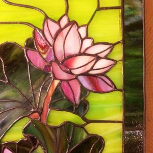 Indian lotus luminat tiffany arta de perete - casă & stil de viață - accesorii pentru decorat casa - picturi murale - artă murală din sticlă - Artynos.ro