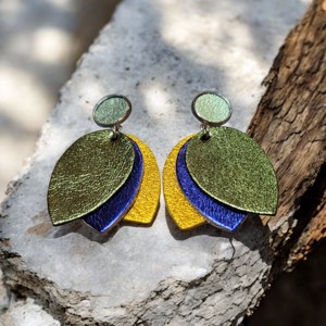 Vibrant leaves 11 - cercei cu accesorii din otel inoxidabil - Artynos.ro