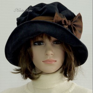 ANDERSEN - palarie din catifea albastru miezul noptii, Imbracaminte si moda, Esarfe, palarii, fularuri, Palarie, Cusatura, ARTYNOS