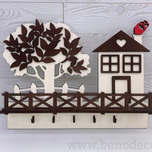 Breloc de perete DIY - cu gard si lemn - Artynos.ro