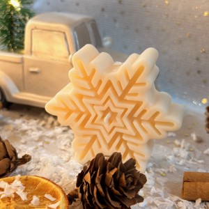 Lumânare din ceară de soia în formă de fulg de nea - crăciun - decorațiuni de crăciun de casă - lumânări parfumate de crăciun - Artynos.ro