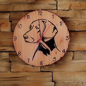 Ceas de perete din lemn cu caine vizsla, , , ARTYNOS