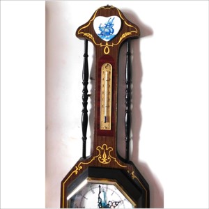 Ceas de perete și barometru antic frumos, înalt de 74 cm - casă & stil de viață - decorațiuni de casă - decorațiuni de pereți - ceasuri de perete - Artynos.ro