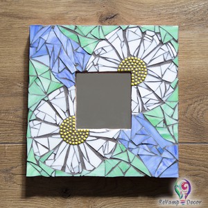 Oglinda de perete din mozaic de sticla - Daisy, , , ARTYNOS