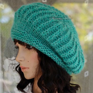 BORBÁLA / ocean - sapca cu design tricotat manual, Imbracaminte si moda, Esarfe, palarii, fularuri, Caciula, Impletitura, ARTYNOS