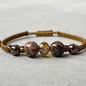 Brățară macramé din jasp leopard și hematit -  - Artynos.ro