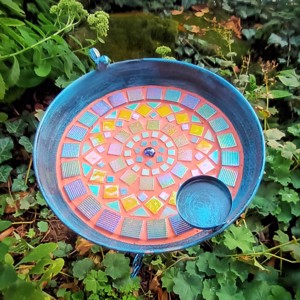 REKREDENC - Mâncător de păsări mozaic cu suport (44) - casă & stil de viață - accesorii pentru casă și grădină - hrănitoare păsări - Artynos.ro