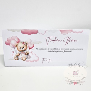 Plic de bani ursulet roz - Artynos.ro