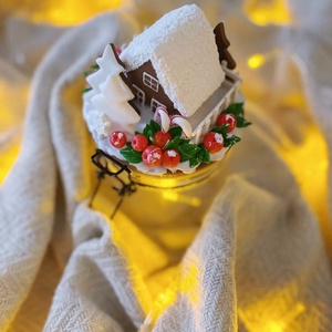 Borcanas decorat Casuta din turta dulce, Casă & Stil de viață, Accesorii pentru echipamente de bucătărie, Instrumente de depozitare pentru bucătărie, Recipient pentru unt și borcane miere, , ARTYNOS