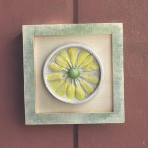 Basorelief Crizantema, Casa & Stil de viata, Accesorii pentru decorat casa, Picturi murale, Panouri si tablouri, panouri decorative, Lucrare cu argila, Obiecte pictate, ARTYNOS