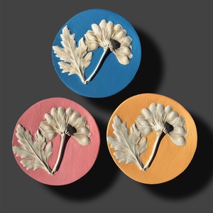 Basorelief Crizantema, Casa & Stil de viata, Accesorii pentru decorat casa, Picturi murale, Panouri si tablouri, panouri decorative, Lucrare cu argila, Obiecte pictate, ARTYNOS