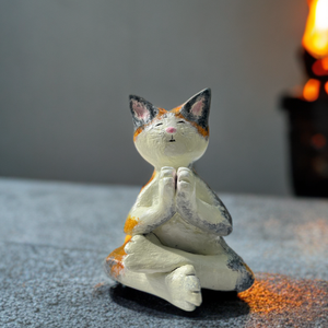 Pisicuta Yoghina, Arte vizuale si accesorii , Sculptura, Sculpturi si figurine din ceramica, Lucrare cu argila, Obiecte pictate, ARTYNOS