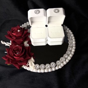 Oglindă Verighete  - accesorii nuntă - accesorii de nuntă - suport verighete și perne pentru inele - Artynos.ro