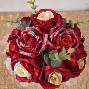 Buchet de flori din satin, Casa & Stil de viata, Decoratiuni de casa, Accesorii florale, Flori in ghiveci, Aranjament de flori, Impletitura, ARTYNOS