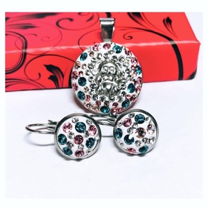 Set de bijuterii din otel inoxidabil, prietenos cu pielea, cu cristale Swarovski/Preciosa, Accesorii nunta, Bijuterii mireasa, Cercei mireasa, Confectionarea bijuteriilor, ARTYNOS