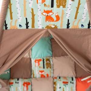 Cort TeePee Animalute Din Padure - jucării și echipamente pentru copii - corturi, căsuțe de copii - Artynos.ro