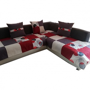 Set Huse Coltar bordo/gri, Casă & Stil de viață, Textile de casă, Cuvertură de pat, Cusătură, Patchwork, matlasare, ARTYNOS