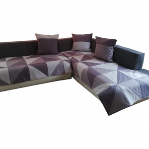 Set Huse Coltar, Triunghiuri nuanțe gri, Casă & Stil de viață, Textile de casă, Cuvertură de pat, Cusătură, Patchwork, matlasare, ARTYNOS