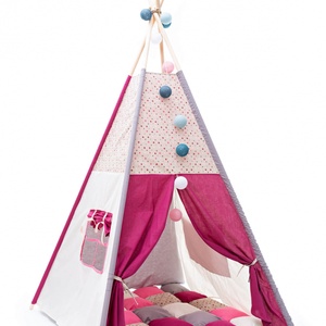 Cort TeePee Fucsia, Jucării și echipamente pentru copii, Corturi, căsuțe de copii, Patchwork, matlasare, Țesătură, ARTYNOS