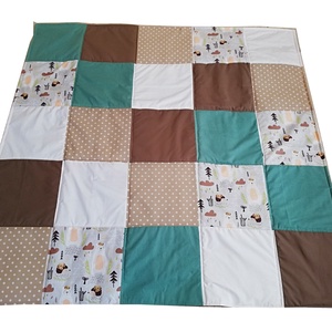 Covoras Patchwork, Animalute Verde-Maro - Artynos.ro