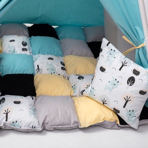 Covoras Pufos Animalute Mint, 2 perne decorative - jucării și echipamente pentru copii - jucării bebeluși - covoraș de joacă - Artynos.ro