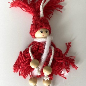 Papusica cu rochita macrame - accesorii de crăciun - decorațiuni de crăciun de casă - decorațiuni pentru pomul de crăciun - Artynos.ro