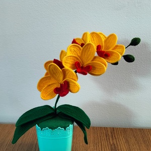 Orhidee crosetata - casă & stil de viață - accesorii pentru decorat casa - suport de flori - buchete de flori - Artynos.ro