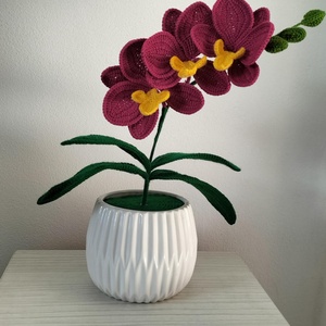Orhidee crosetata - casă & stil de viață - accesorii pentru decorat casa - suport de flori - ghiveci și jardiniere - Artynos.ro