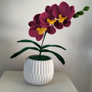 Orhidee crosetata - casă & stil de viață - accesorii pentru decorat casa - suport de flori - ghiveci și jardiniere - Artynos.ro