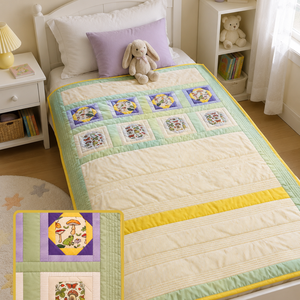 Cuvertura patchwork - Broscuta Somnorica si Fluturasul Hai-hui - Artynos.ro