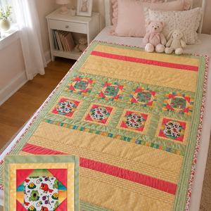 Cuvertura patchwork - Papagalul Coco si Broscuta Somnorica - Artynos.ro