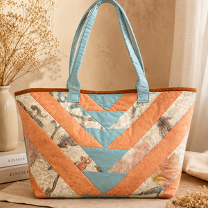 Geanta Patchwork cu organizator detasabil - Aquarelle - genți și portofele - geantă pentru cumpărături - totebaguri - Artynos.ro