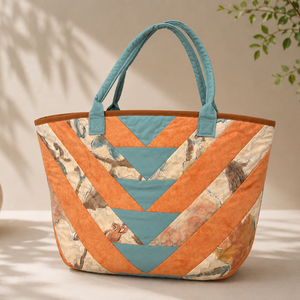 Geanta Patchwork cu organizator detasabil - Aquarelle - genți și portofele - geantă pentru cumpărături - totebaguri - Artynos.ro