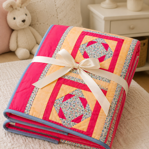Cuvertură patchwork pentru copii � Floare de Piersică - casă & stil de viață - textile de casă - cuvertură de pat - Artynos.ro