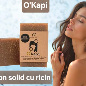 OKapi Sampon solid cu Shikakai si ulei de ricin, fortifica firul de par si il descurca, pentru toate tipurile de par, O, Baie și Frumusețe, Șampoane naturale, , ARTYNOS