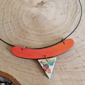 Colier portocaliu - bijuterii - coliere - Artynos.ro