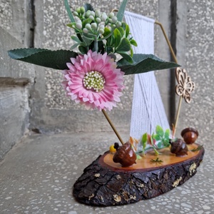 Decoratiune pe felie din lemn - casă & stil de viață - accesorii pentru decorat casa - decorațiuni de masă și decorațiuni pentru rafturi  - decorațiuni de masă - Artynos.ro