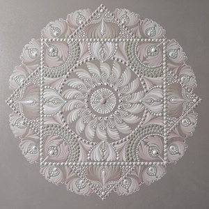 Mandala pictată manual Rădăcini de Lumină . Artă originală în nuanțe mocha mousse - casă & stil de viață - decorațiuni de casă - decor spiritual - mandala - Artynos.ro