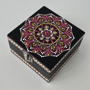 Casete de bijuterii pictată în stil mandala - casă & stil de viață - organizare & depozitare - cutie depozitare - Artynos.ro