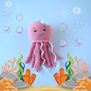 Jucărie croșetată meduza/ caracatița Fifi - Artynos.ro