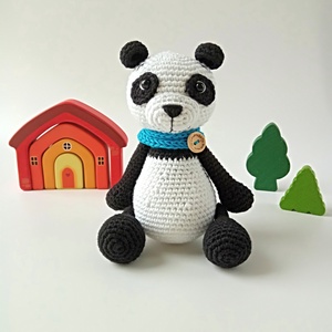 Jucărie croșetată urs Panda, Jucării și echipamente pentru copii, Plușuri, Păpușă croșetată, păpușă de pluș, Croșetat, ARTYNOS