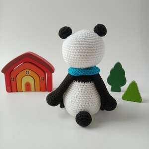Jucărie croșetată urs Panda - jucării și echipamente pentru copii - plușuri - păpușă croșetată, păpușă de pluș - Artynos.ro