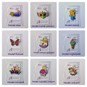 Mărțișoare din lemn pictate manual � Model unicorni și basme - bijuterii - mărțișor - Artynos.ro