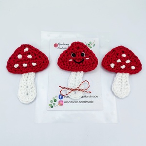 Ciupercuță din bumbac, mărțișor croșetat  - bijuterii - mărțișor - Artynos.ro